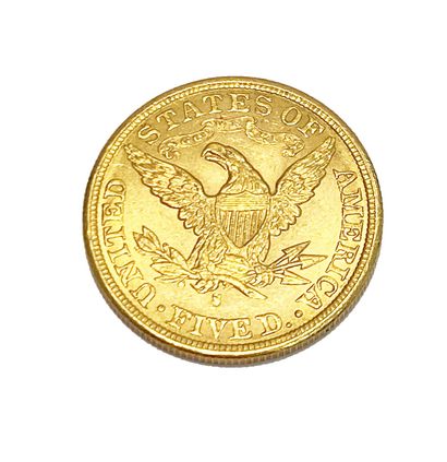 null Pièce en or de 5 dollars US 

année 1886 

Poids : 8,34 gr