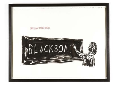 Raymond Pettibon (né en 1957) Blackboa, 2000 Encre sur papier. Ink on paper. H_39...