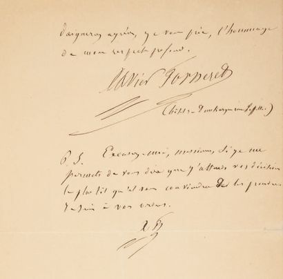 Xavier FORNERET. Lettre au Comité de censure. Paris, le 18 novembre 1854.
Lettre...