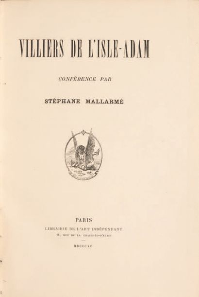 Stéphane MALLARME. Villiers de L'Isle-Adam, conférence. Paris, Librairie de l'Art...