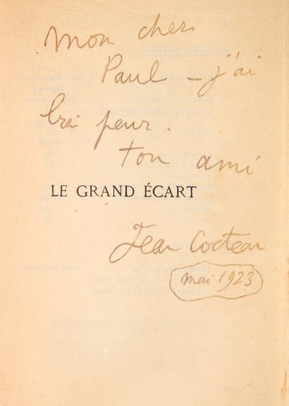 COCTEAU, Jean. The Great Divide. Novel. Paris, Librairie Stock, 1923.
In-12 [188...