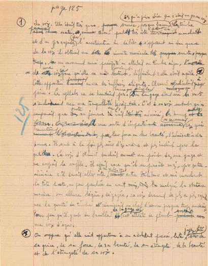 GENET, Jean. Le Journal du voleur.
Autograph fragments accompanied by their typing,...