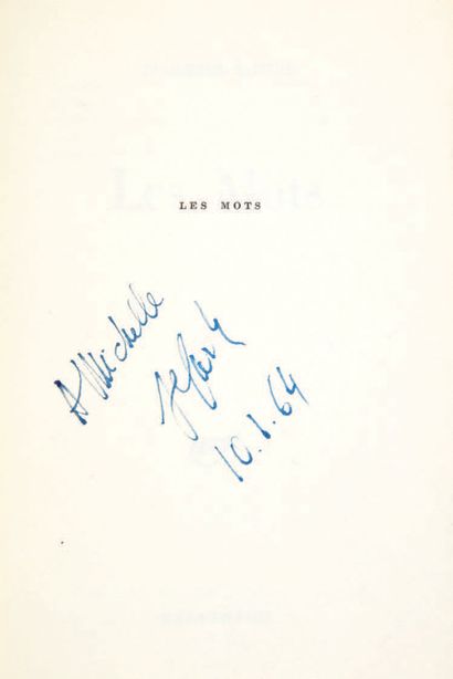 SARTRE, Jean-Paul. Les Mots. Paris, Gallimard, [1964].
In-12 [185 x 117] de (4) ff....