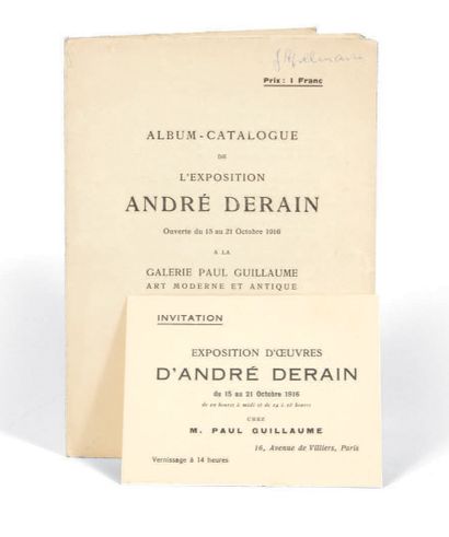 [APOLLINAIRE, Guillaume]. Album-Catalogue de l'exposition André Derain. Ouverte du...