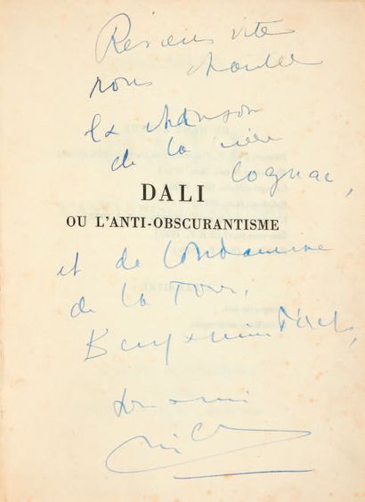 CREVEL, René. Dali ou l'Anti-obscurantisme. Paris, Éditions surréalistes, José Corti,...