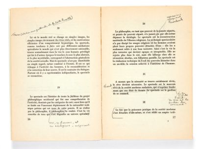 DEBORD, Guy. La Société du spectacle. Paris, Buchet/Chastel, [1967].
In-8 [204 x...