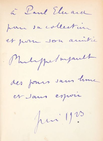 SOUPAULT, Philippe. Le Bon Apôtre. Paris, Éditions du Sagittaire, Simon Kra, [1923].
In-16...