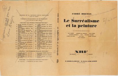 BRETON, André. Le Surréalisme et la Peinture, with seventy-seven photogravures. Paris,...