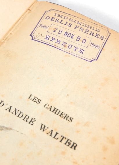 GIDE, André. The Notebooks of André Walter. Posthumous work. Paris, Perrin et Cie,...