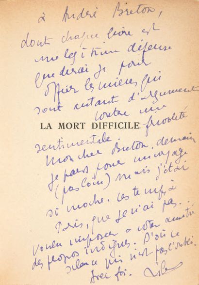 CREVEL, René. La Mort difficile. Paris, Simon Kra, [1926]. In-12 [177 x 125] d'un...