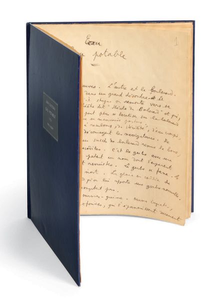 COCTEAU, Jean. Eau potable. Manuscrit autographe signé de 11 pp. in-4 [270 x 213]...