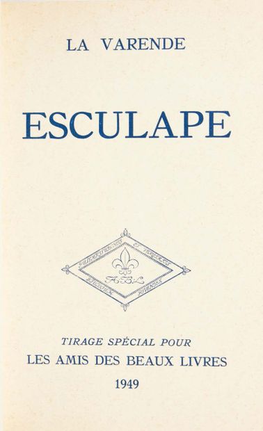Jean de LA VARENDE (1887 – 1959) Aesculapius. (Suite romanesque).
Paris, Dominique...