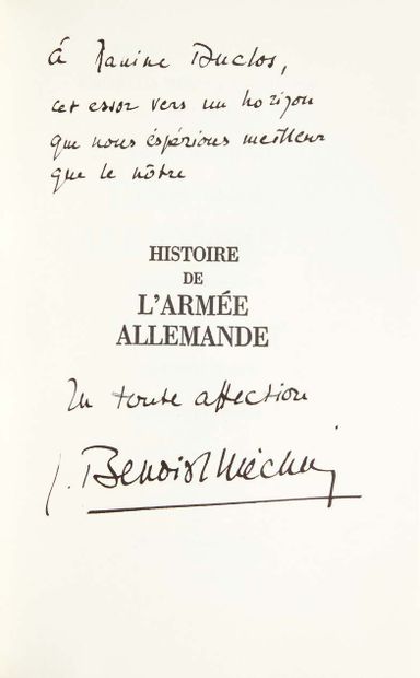 Jacques BENOIST-MECHIN (1901 – 1983) Histoire de l'armée allemande.
Paris, Albin...