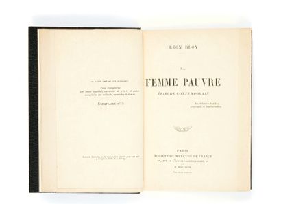 Léon BLOY (1846 – 1917) La femme pauvre. Episode contemporain.
Paris, Mercure de...