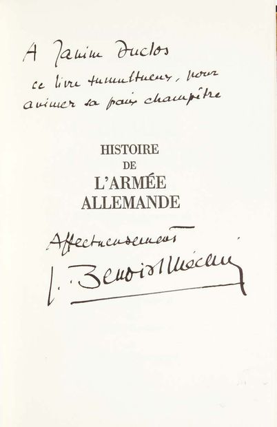 Jacques BENOIST-MECHIN (1901 – 1983) Histoire de l'armée allemande.
Paris, Albin...
