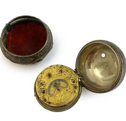 null Lot composé de 6 montres de poche en métal, cadran index chiffres romains formant...