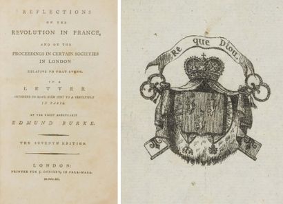 BURKE (Edmund) Reflections on the Revolution in France, and on the proceedings in...