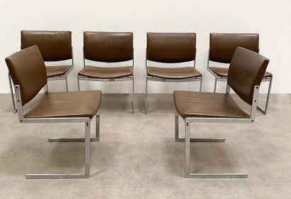 PREBEN FABRICIUS (1931-1984) & JØRGEN KASTHOLM (1931-2007) Série de 6 chaises modèle...