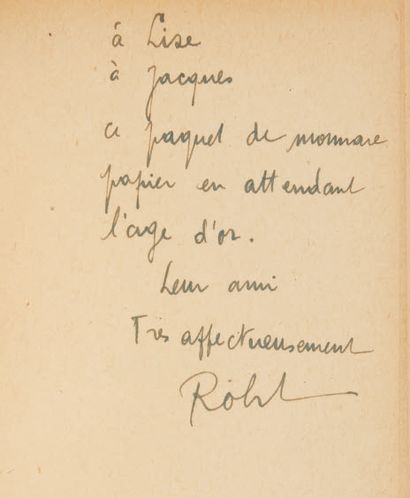 Robert DESNOS. [Fortunes. Paris, Gallimard, 1942].
In-12, demi-chagrin vert à coins,...