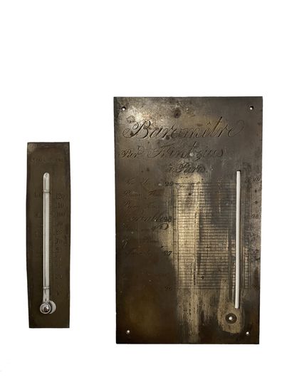 null Plaque de baromètre originalement argentée signée "Frintzius à Paris" vers 1840...