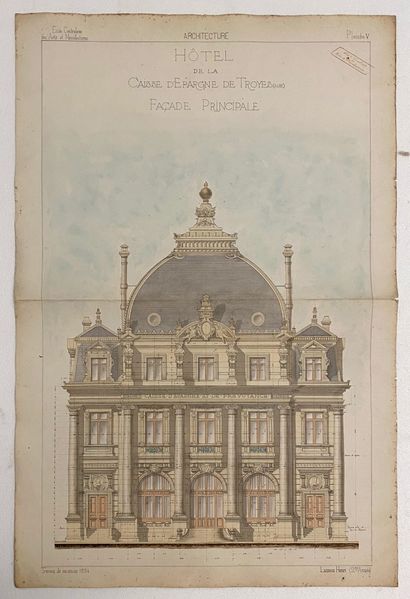 null LASSAUX Henri, école centrale des Arts et Manufactures : Troyes, Hôtel de la...
