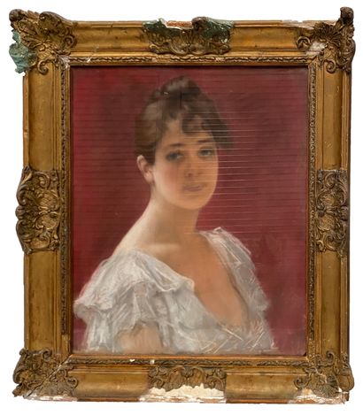 null Ecole Française de la fin du XIXe siècle 

Portrait de femme 

Pastel sur papier...