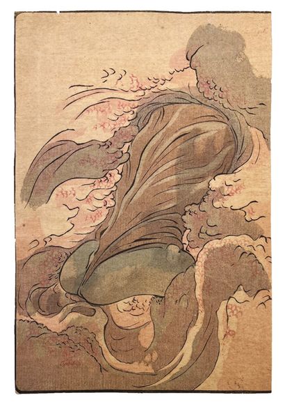 JAPON - Epoque MEIJI (1868 - 1912) Ensemble de dessins :
- Page d'album découpé,...