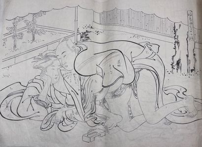 JAPON - Epoque MEIJI (1868 - 1912) Album de 98 pages dont 97 illustrations représentant...