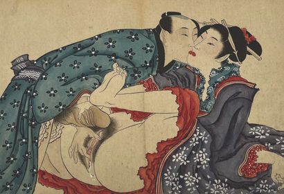 JAPON - ÉPOQUE EDO (1603 - 1868), XIXe SIÈCLE D'après Kitagawa Utamaro (1753?-1806)...