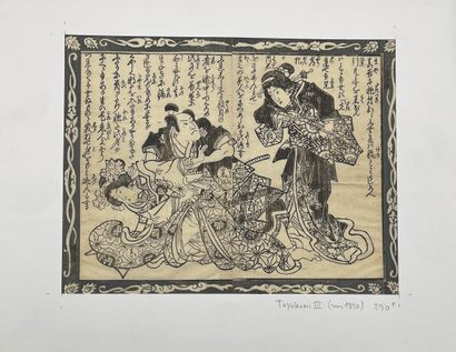 JAPON - MILIEU XIXe SIÈCLE Utagawa Toyokuni III (1786-1865) : Eight double pages...