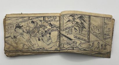 Nishikawa Sukenobu (1671-1751) Album ninety-six pages illustrated in black and white...