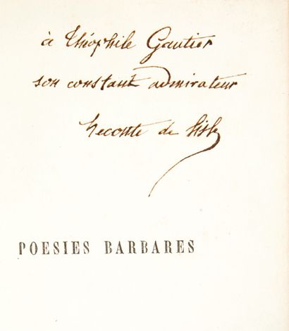 LECONTE DE LISLE. Poèmes barbares. Paris, Poulet Malassis, 1862 ; in-12 reliure japonisante...