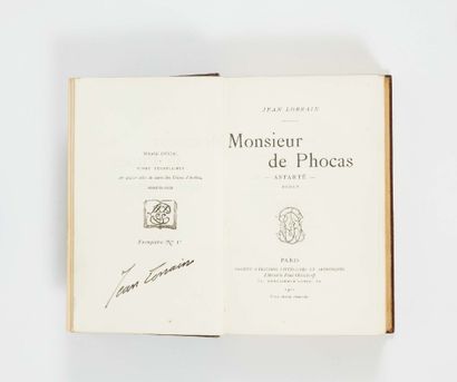 LORRAIN Jean. Monsieur de Phocas-Astarté. Paris, Ollendorff 1901 ; in-8 maroquin...