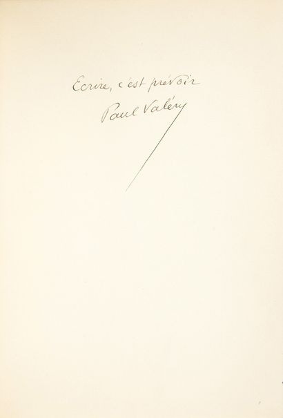 VALÉRY, Paul. Rhumbs (Notes et autre). Paris, Le Divan, 1926 ; in-8 carré demi-maroquin...