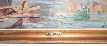 null Géo Lachaux (1891 - ?) Vue du Midi Huile sur toile. Signé en bas à droite. H_46...
