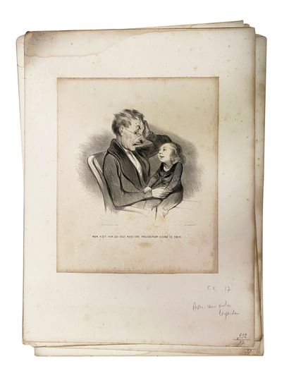 null Ensemble de 36 gravures d'aprés Honoré Daumier (accidents, mouillures). 

H_22...