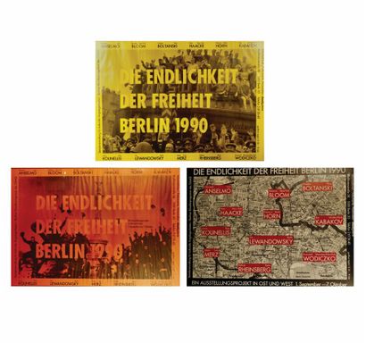 null Ensemble de trois affiches d'exposition de 1990 à Berlin. H_84 cm L_59,5 cm...