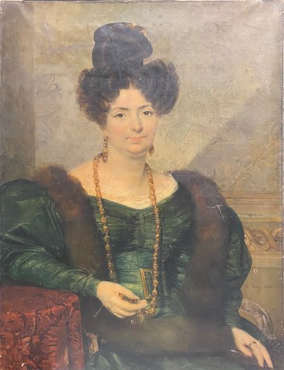 null 
Joseph Nicolas JOUY (1809-1880) 

Portrait d'une élégante

Huile sur toile...