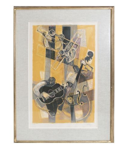 null ** Georges Dayez (1907 - 1991) Ensemble de 2 lithographies: Le violoncelle,...