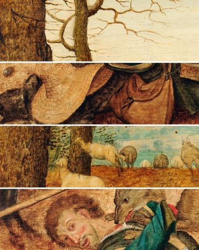 Jan II Brueghel (Anvers 1601 - 1678) Le bon berger Panneau de chêne, une planche,...