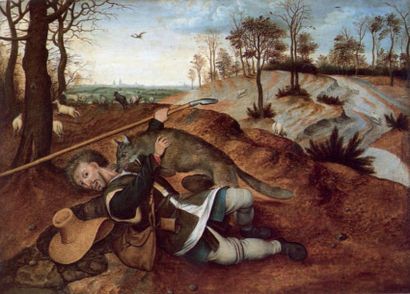 Jan II Brueghel (Anvers 1601 - 1678) Le bon berger Panneau de chêne, une planche,...