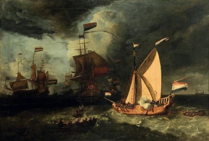 Ludolf Backhuisen et son atelier (Emden 1630 - Amsterdam 1708) La flotte de Michiel...