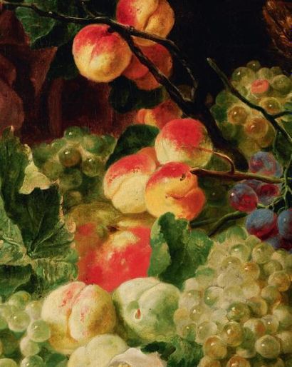 Jan Fyt (Anvers 1611 - 1661) Gibier à poil et à plumes avec une corbeille de fruits...