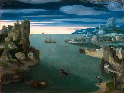 Joachim Patinir et son atelier (Dinant ou Bouvignes 1480/85 - Anvers 1524) Paysage...