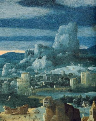 Joachim Patinir et son atelier (Dinant ou Bouvignes 1480/85 - Anvers 1524) Paysage...
