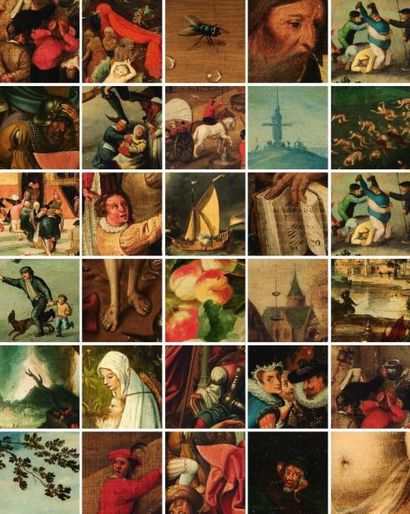 Atelier de Cornelis Metsys Paysage avec la fuite en Egypte Panneau de chêne, une...