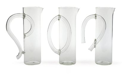 Cleto Munari (né en 1930) Pièces uniques, Suite de trois carafes en verre de Murano...