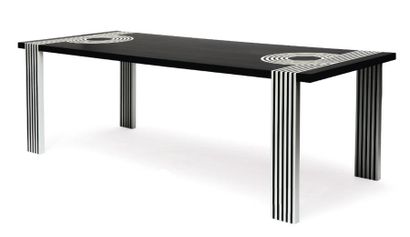 Marcello Morandini (né en 1940) Pièce unique Table «Tavoluta» en bois laqué noir...