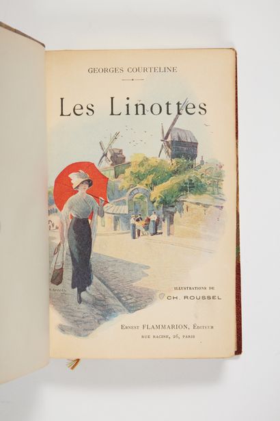 COURTELINE, Georges. Les Linottes. Illustrations de Roussel. Paris, Flammarion [1912]...