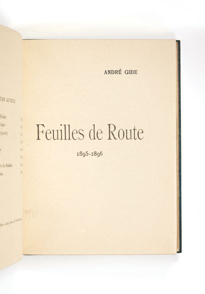 GIDE, André. Feuilles de Route. Bruxelles sans nom, [Imprimerie N. Vandersypen] 1899...